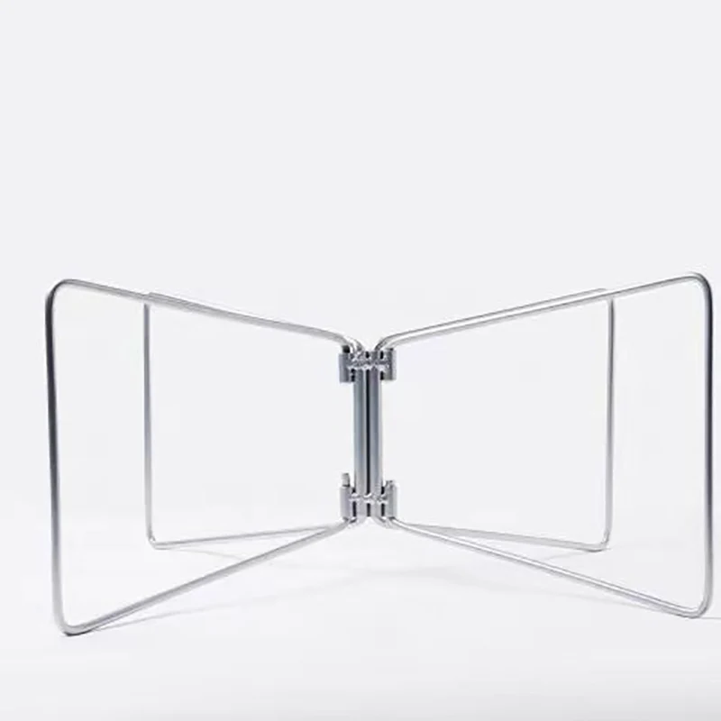1pc Foldable Portable Fridge Ice Box Stand Stainless Steel Anti-Slip Picnic BBQ Bucket Bracket For Outdoor BBQ Picnic