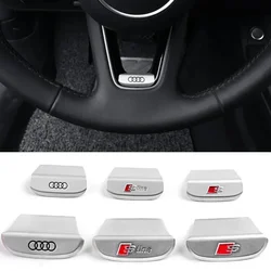 Round/D Shaped Car Steering Wheel Decals Decorative Sticker for Audi Sline Logo A3 A4L A5 A6L Q3 Q5 Q7 Q2L Styling Accessories