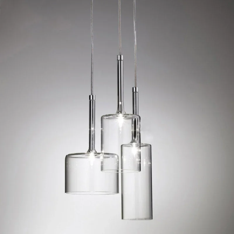 Industrial Vintage Glass Stone Jar Connecting Rod LED Pendant Lights Indoor Plated Lamps for Kitchen Home Decoration Chandelier