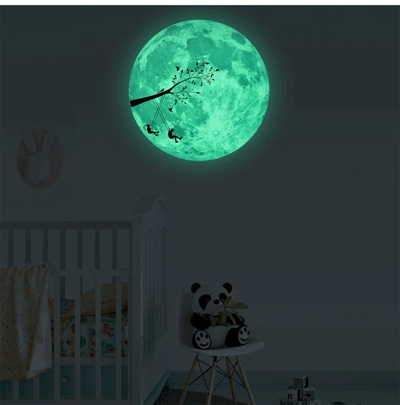 Leuchtende Mond-Wandaufkleber, Wohnzimmer, Schlafzimmer, Decke, Wanddekoration, leuchtende Aufkleber, fluoreszierende dekorative Wandaufkleber – Detail 6