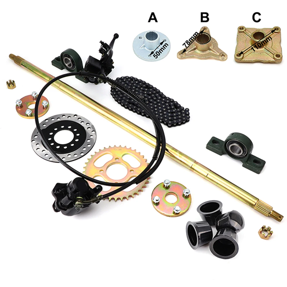 

Complete Rear Axle Assembly With 428# 37T Sprocket 140L Chain Hydraulic Brake For DIY ATV Go kart UTV Buggy Electric Quad Bike