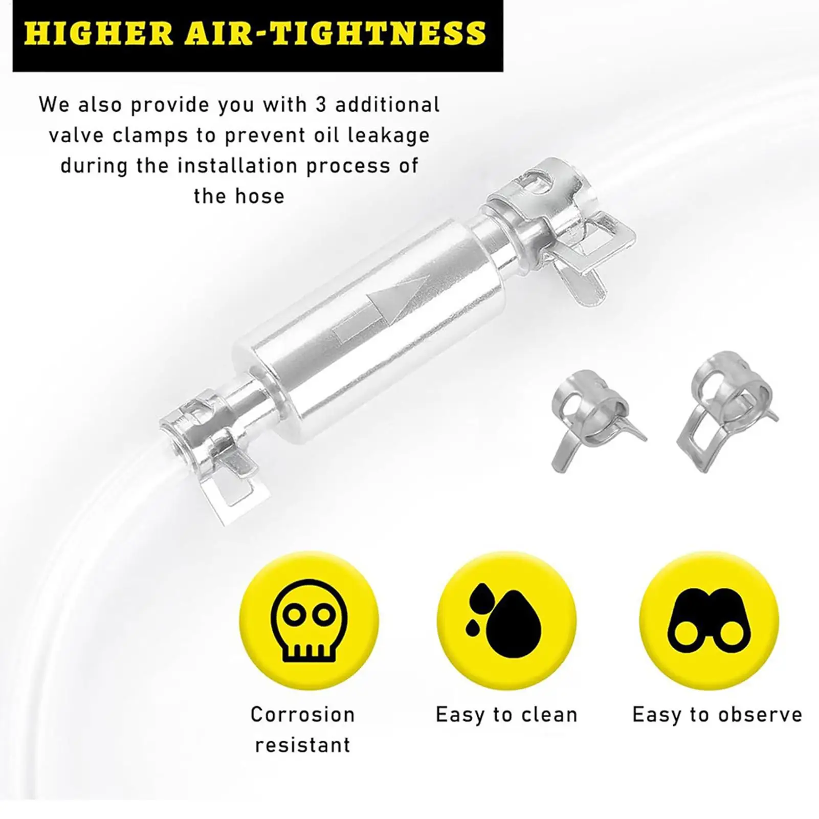 Motorcycle Brake Bleeder Hose Check Valve Tube Bleeding Tool Clutch Exhaust Pipe Car Accessories for Upgrade Hydraulic System