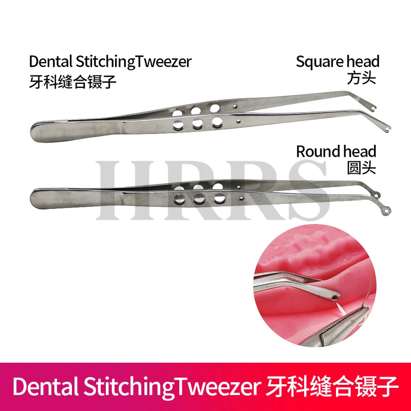 

Dental Surgical Suture Tweezer Tip With Hole Operation Stitching Tweezer Suture Corn Tweezers Dressing Forceps Serrated Tip