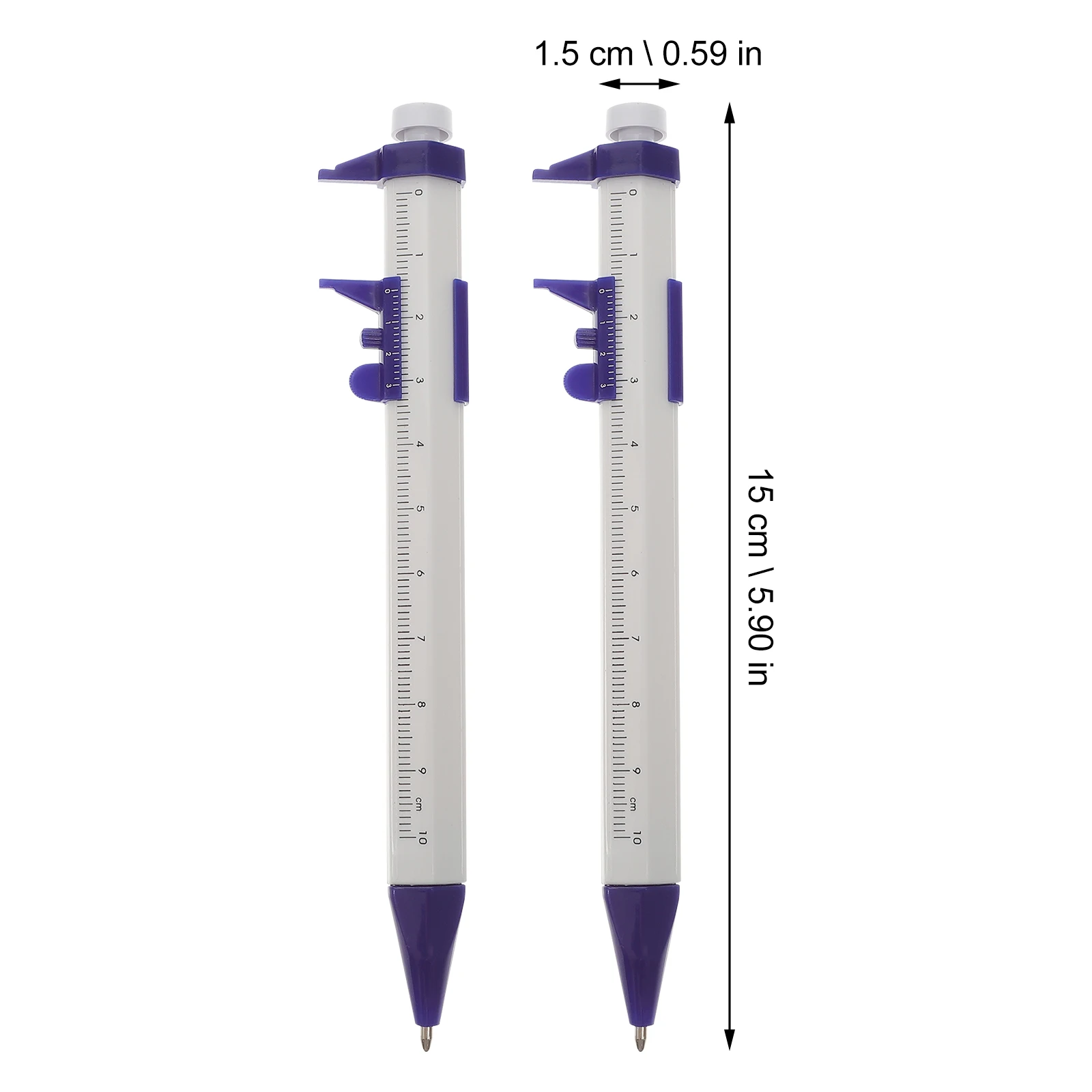 

8pcs Vernier Caliper Ballpoint Plastic Shell Metal Nib Smooth Writing Multifunctional Measuring Pen for School Office Students