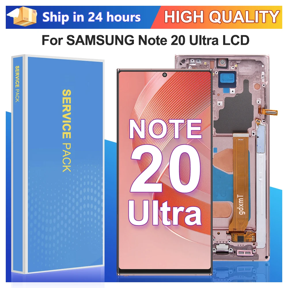 TFT Note 20 Ultra For Samsung Galaxy Note20 Ultra N985F N986B Lcd Screen Display Digital Touch Screen With Frame Parts