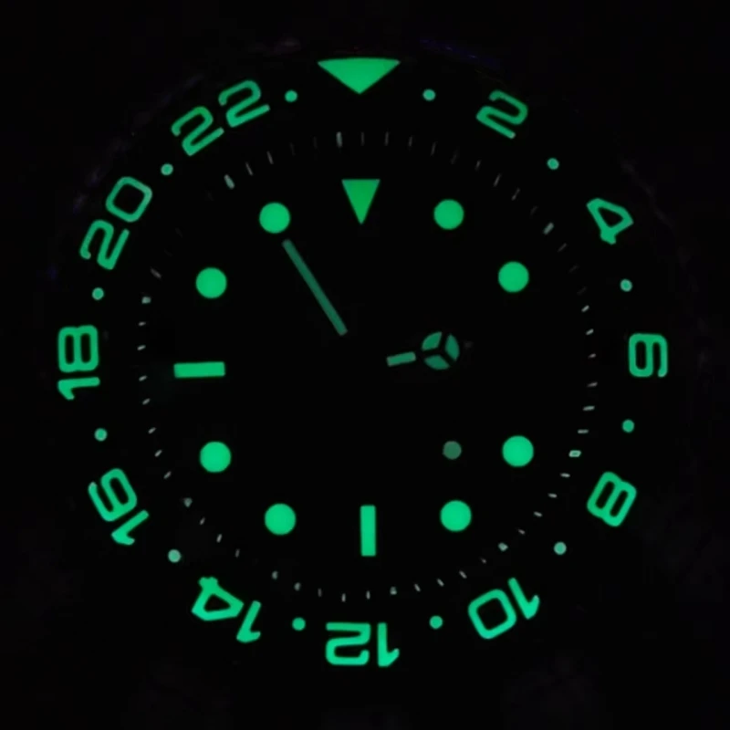 BLIGER Men Watch 40mm Diver NH35 Automatic Mechanical Wristwatch Luminous Black&Purple Luminous Bezel Sapphire Glass Waterproof