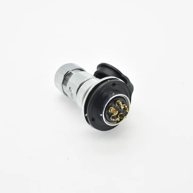 

Metal circular connector 25M-5P male female matching 5-core aviation plug with dust cover gold-plated joint Electronic Accessori