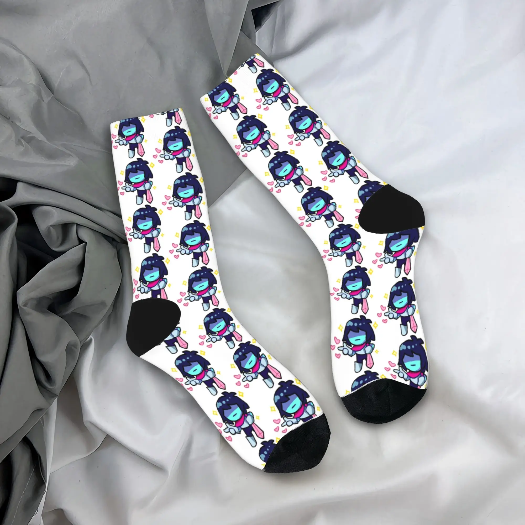 Otoño Invierno divertidos mujeres hombres Deltarune Tiny Darkworld Kris calcetines antideslizantes calcetines de baloncesto