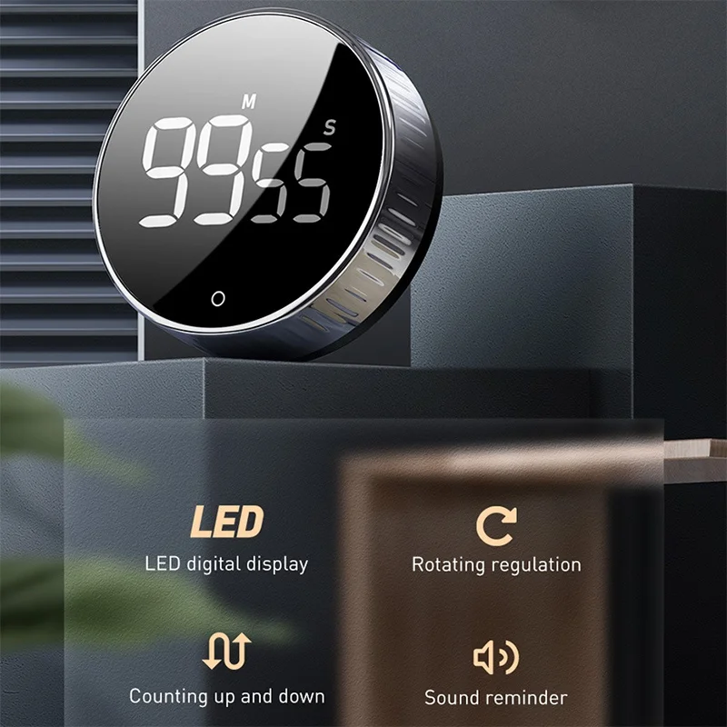 LED Digital Kitchen Timer For Cooking Shower Study Stopwatch Alarm Clock Magnetic Electronic Cooking Countdown Time Timer