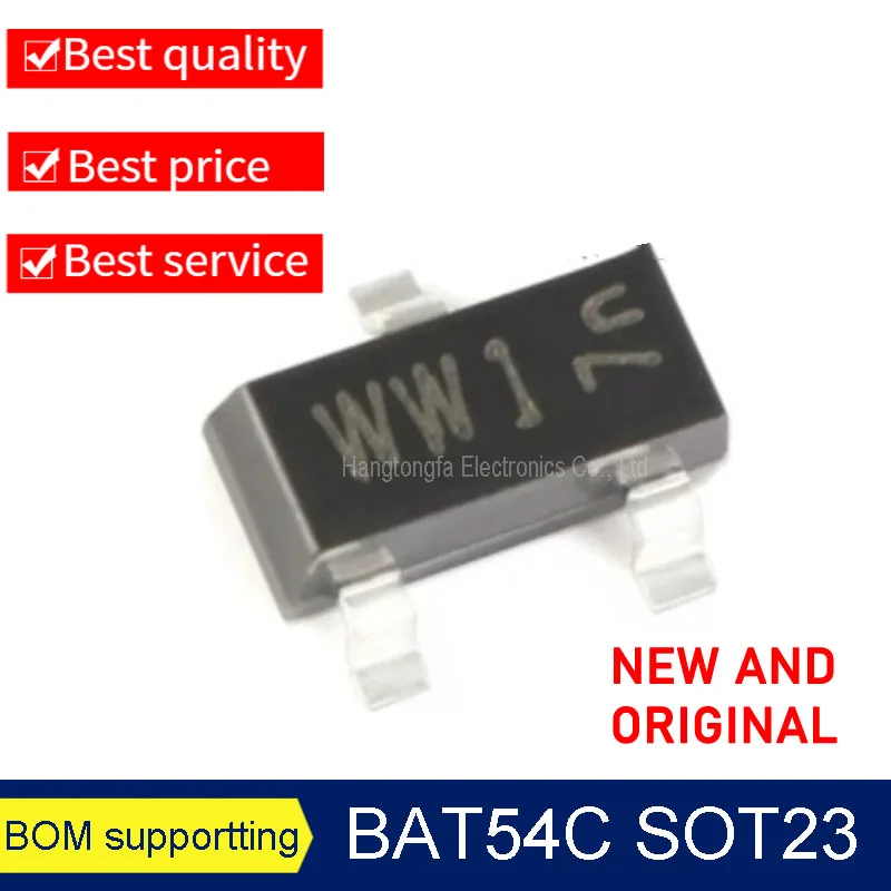 50PCS  BAT54 BAT54A BAT54C S PMBT3904 3906 2222 2907 BC847 857 Marking L4W WV3 WW1 WV4 A1W T2P SOT23   SMD Triode NEW image 4