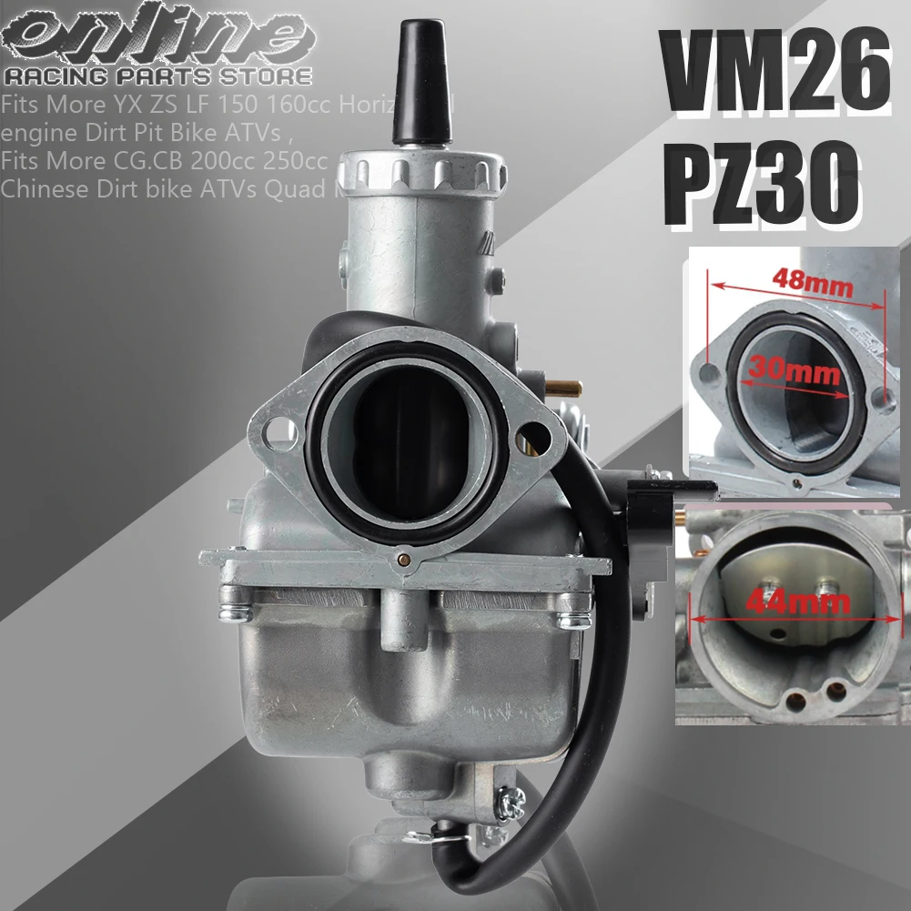 

VM26 Carburetor Motorcycle Carb 30mm PZ30 For Honda Suzuki Yamaha Super Moto Enduro LF150 ATV Dirt Bike Motorcycles Accessories