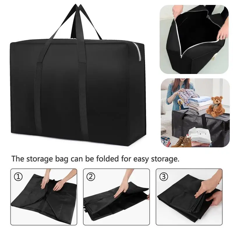 *1pc Waterproof Moving Luggage Bags Extra Large Laundry Shopping Bag Non-woven Fabric Cubes 50*30*25cm Home Storage Packing Tool