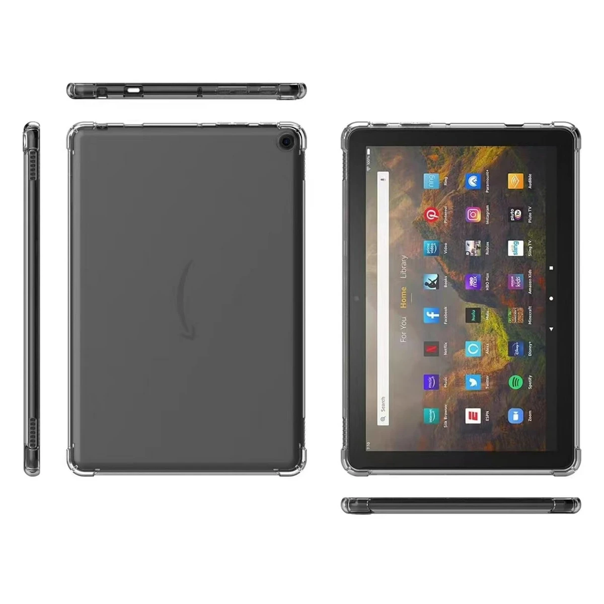 Průhledná pouzdro pro amazon oheň HD 10 (10.1 inch) 2023 airbag hroutit se ochrana pružné TPU silikon nárazuvzdorné tablet obal