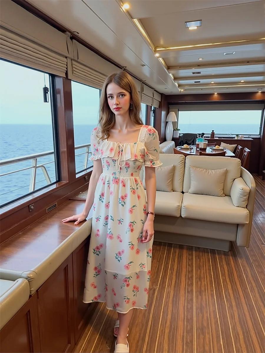 Vestido de mujer fiesta noche cumpleaños estilo Fairycore volantes fruncido gradiente Ombre multicolor colorido contraste bloqueo