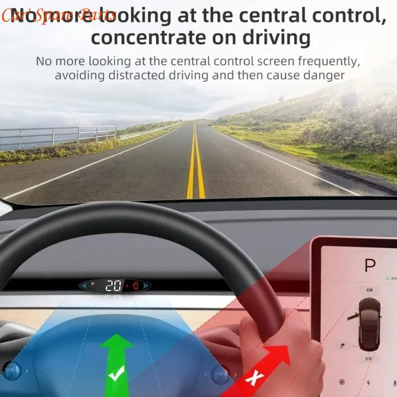 Y4UA For Car 3/Y Car Head Up Display Overspeed Alarm Speedometer Speed Clock Digital Gauges Meter Fatigue Driving Reminder
