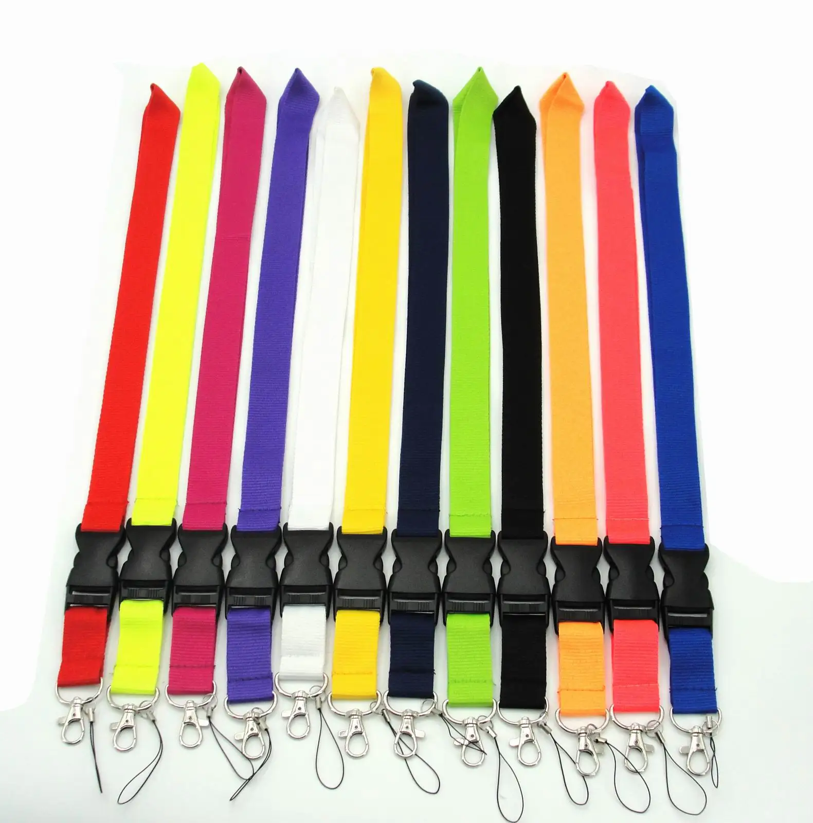 Wholesale Hot 50pcs Blank black sport Key Lanyard Badge ID Card Holders Phone Neck Straps Hanging Rope Keyring Webbing