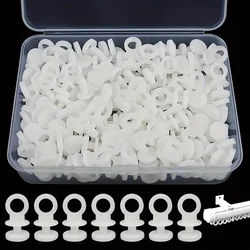 100pcs Curtain Pulley Hook Accessories Curtain Track PVC Walking Bead Accessories Silent Pulley With Transparent Plastic Box