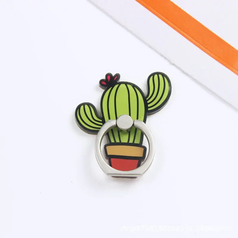 Mini Cute Cartoon Ring Buckle Holder Rainbow Lips Lipstick Cactus Ice Cream Portable Smart Phone Holder Mobile Phone Accessories