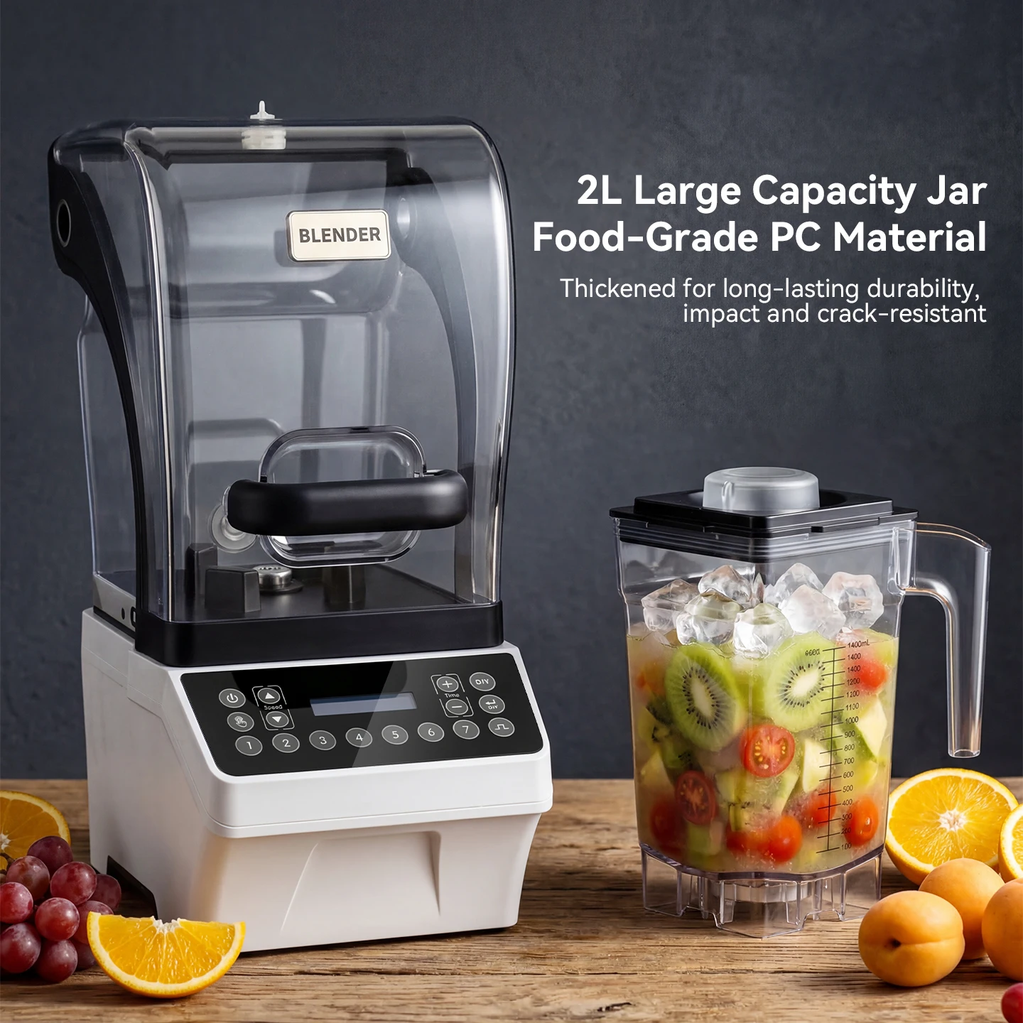 New 2026  Commercial 2L Fruit Juicer Maker Smoothie Machine Blender Brushless Motor Stainless Steel Outdoor