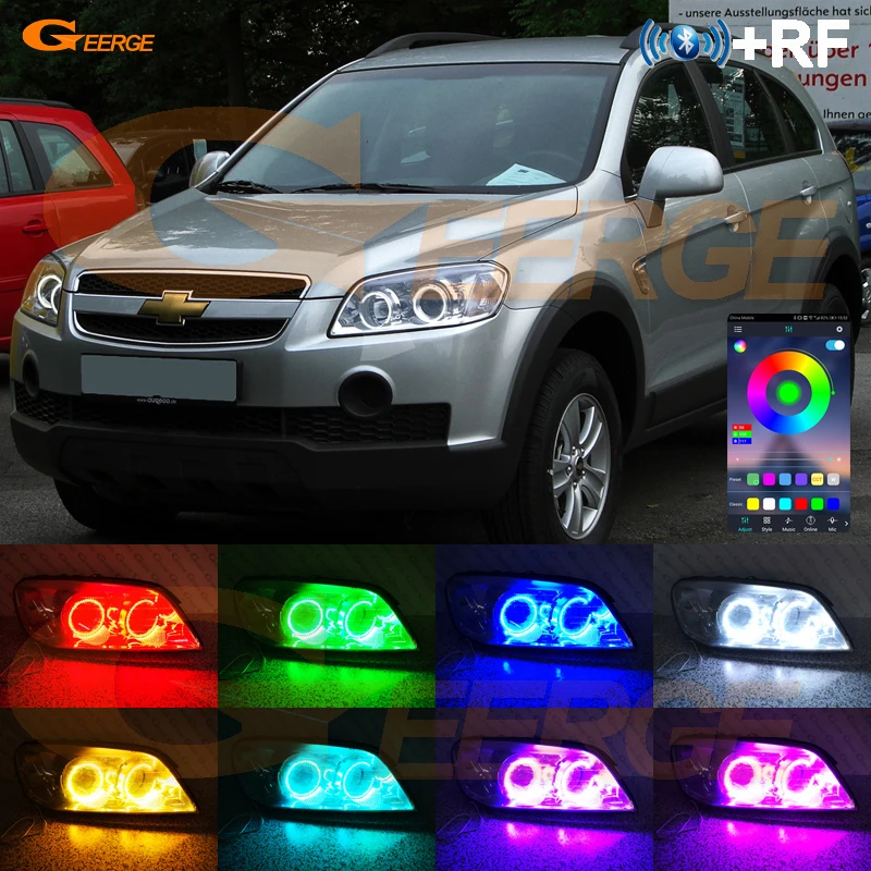 

Для Chevrolet Captiva S3X 2006 2007 2008 2009 2010 BT App RF Remote многоцветный ультра яркий RGB комплект светодиодов «глаза ангела» Halo Rings