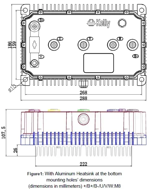 Kelly KLS-8080N 48v-144v 500A 600A 700A 800A 900A 1000A High Power Brushless Permanent Magnet Motor con