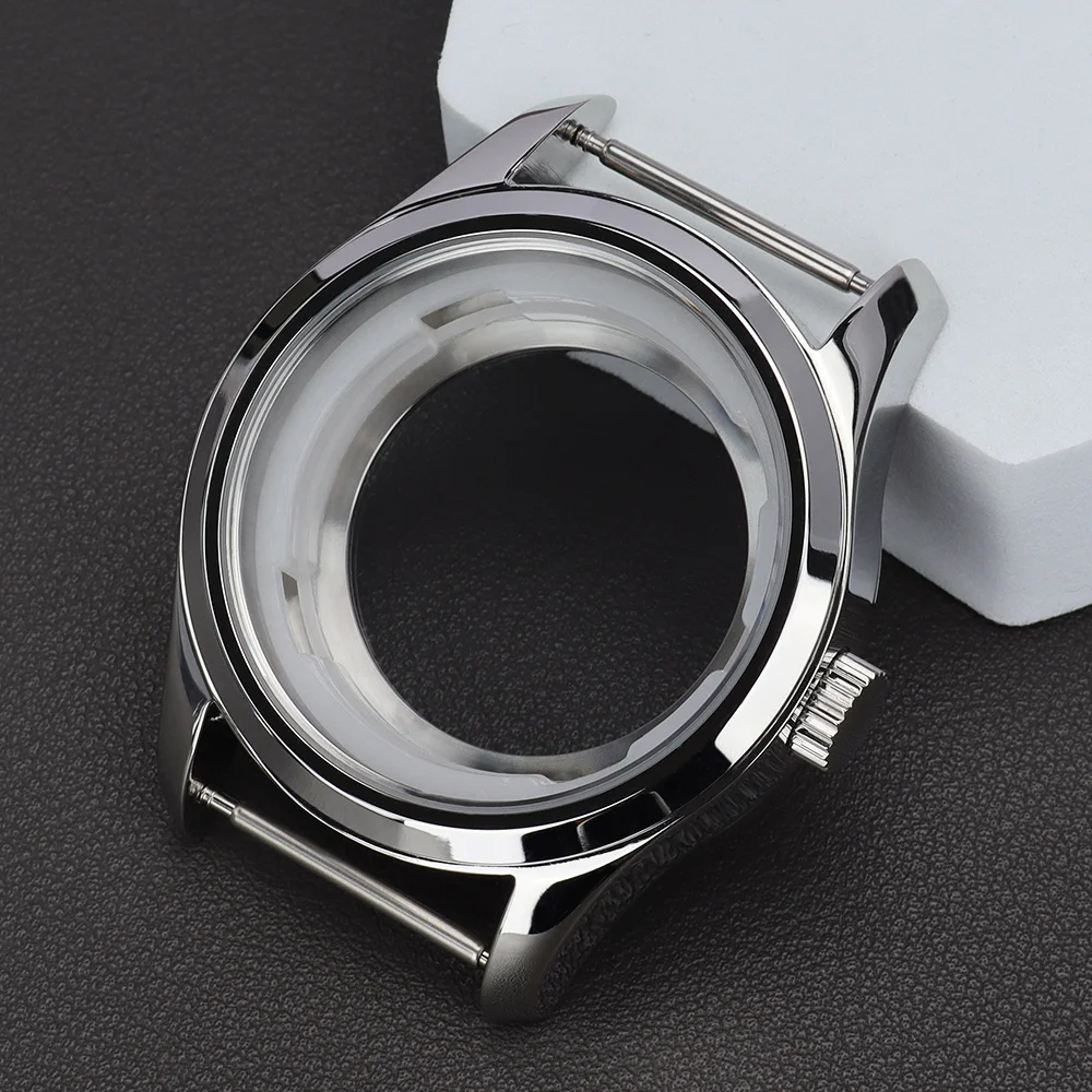 

Silver 42mm NH35 Case Stainless Steel Watch Cases 100m Waterproof For NH35 NH36 NH34 NH38 4R36 Movement DIY Watches Accessories