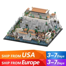 MOC Greece Temple Greece Acropolls of Athens Buildings Sets Parthenon Amphitheatre Building Blocks Model Gift for Adults Kids
