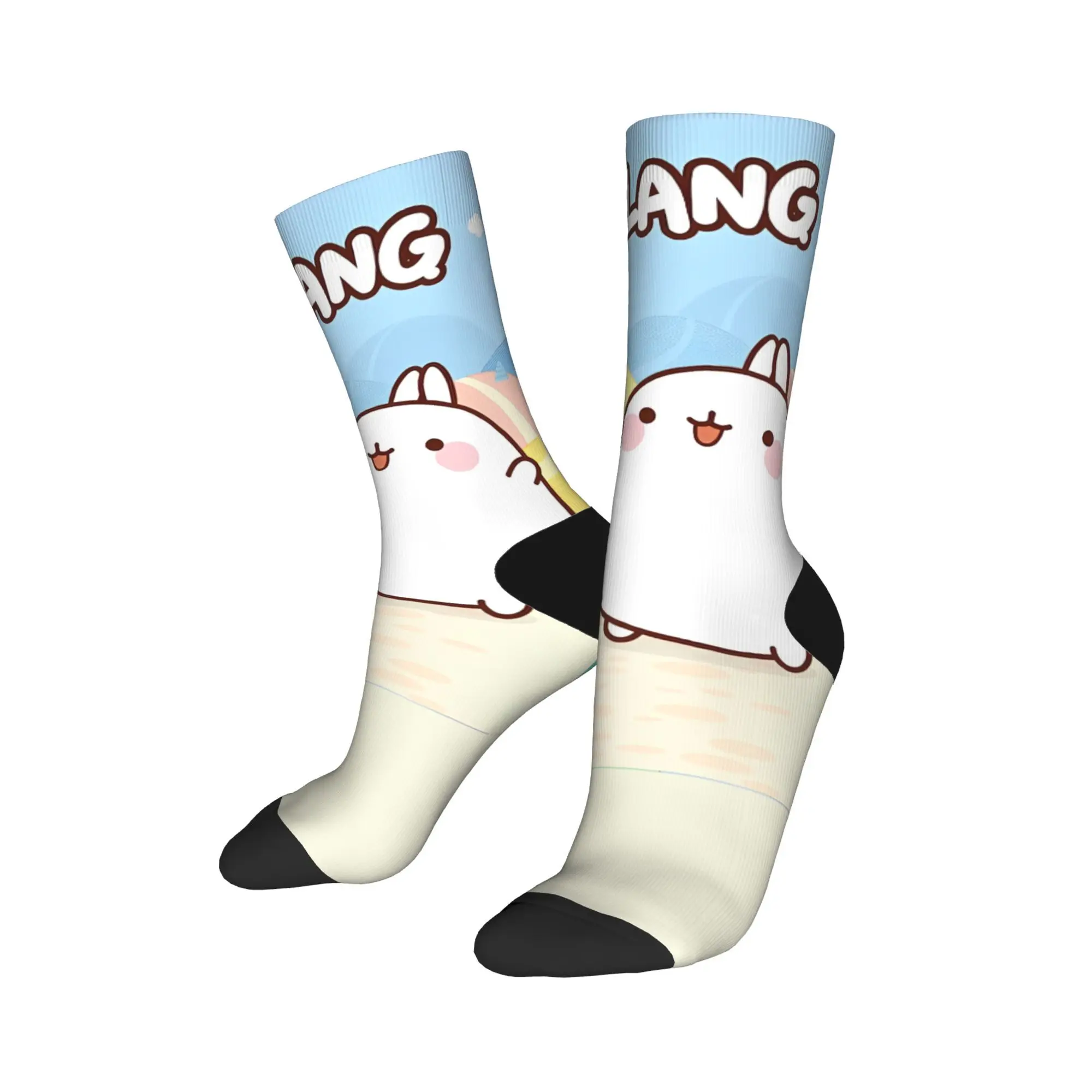 

Winter Warm Retro Women Men M-Molangs & Piupiu Cartoon Socks Breathable Skateboard Socks,