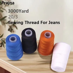 Prajna 1Spool 20/3 3000Yards Thick Polyester Strong Thread For Handmade DIY Bags,Canvas,Jeans,Oxford Cloth Hand Sewing Thread