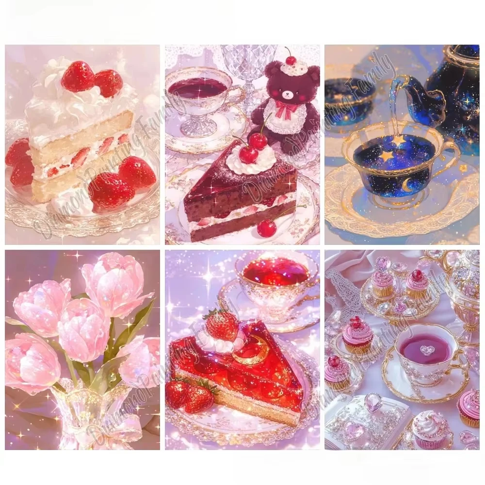 DIY Diamant-Malerei-Set für die Familie, Rundbohrer-Diamant-Punkt-Kunst, Tisch-Diamant-Stickerei-Set, Mosaik-Malerei-Kits