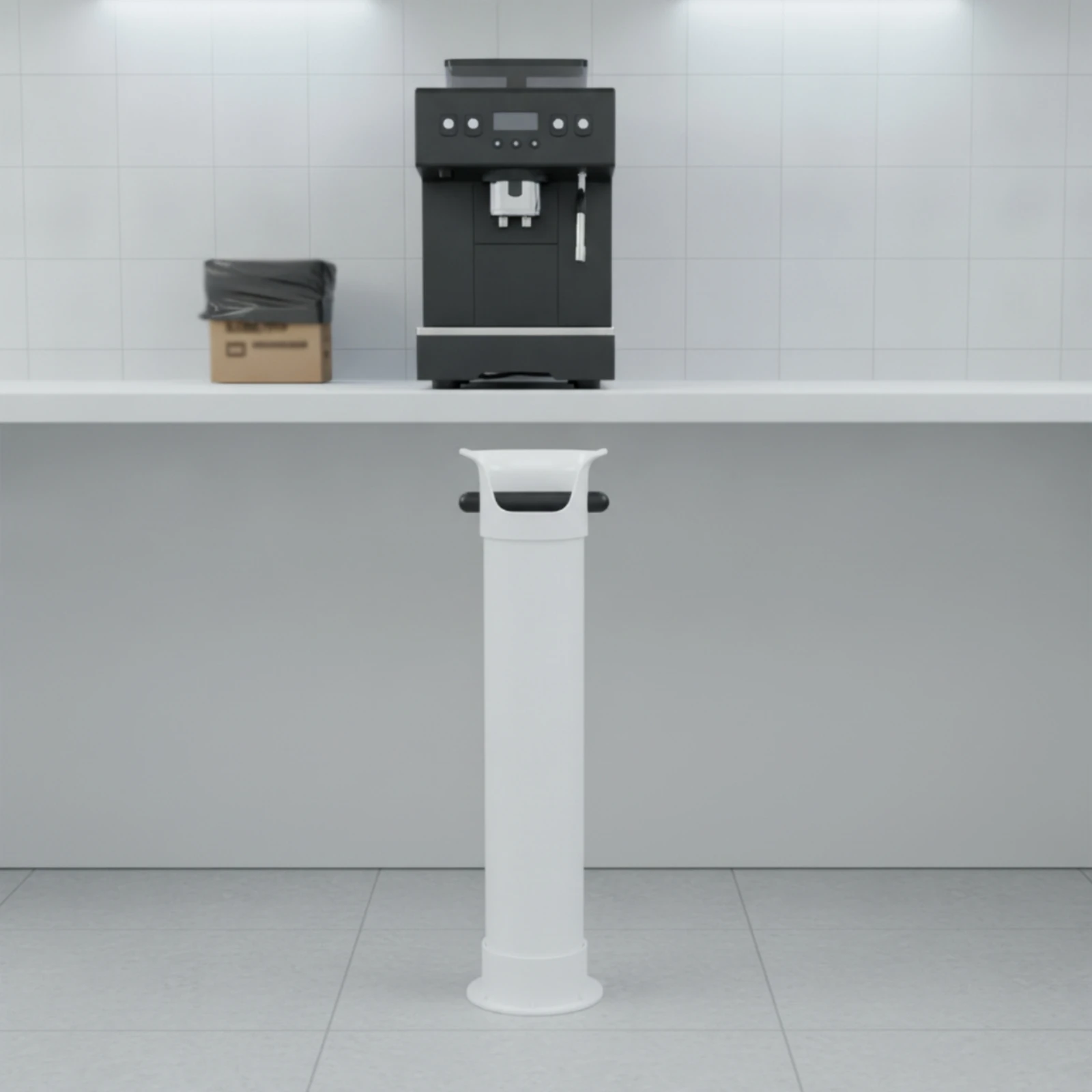 

Large Capacity Coffee Grounds Disposal Tube Stable Base Tall Espresso Puck Bin Tall Espresso Knock Tube Built-in Towel Hangers