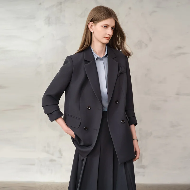 ZJYT Europe Fashion Autumn Blazers for Women 2026 New Long Sleeve Loose Casual Jackets Coats Plus Size Female Outerwears Work
