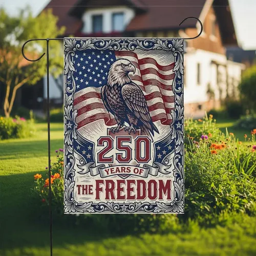 3D Garden Flag Patriotic Vintage Eagle American Yard Sign Freedom Decor XXQ