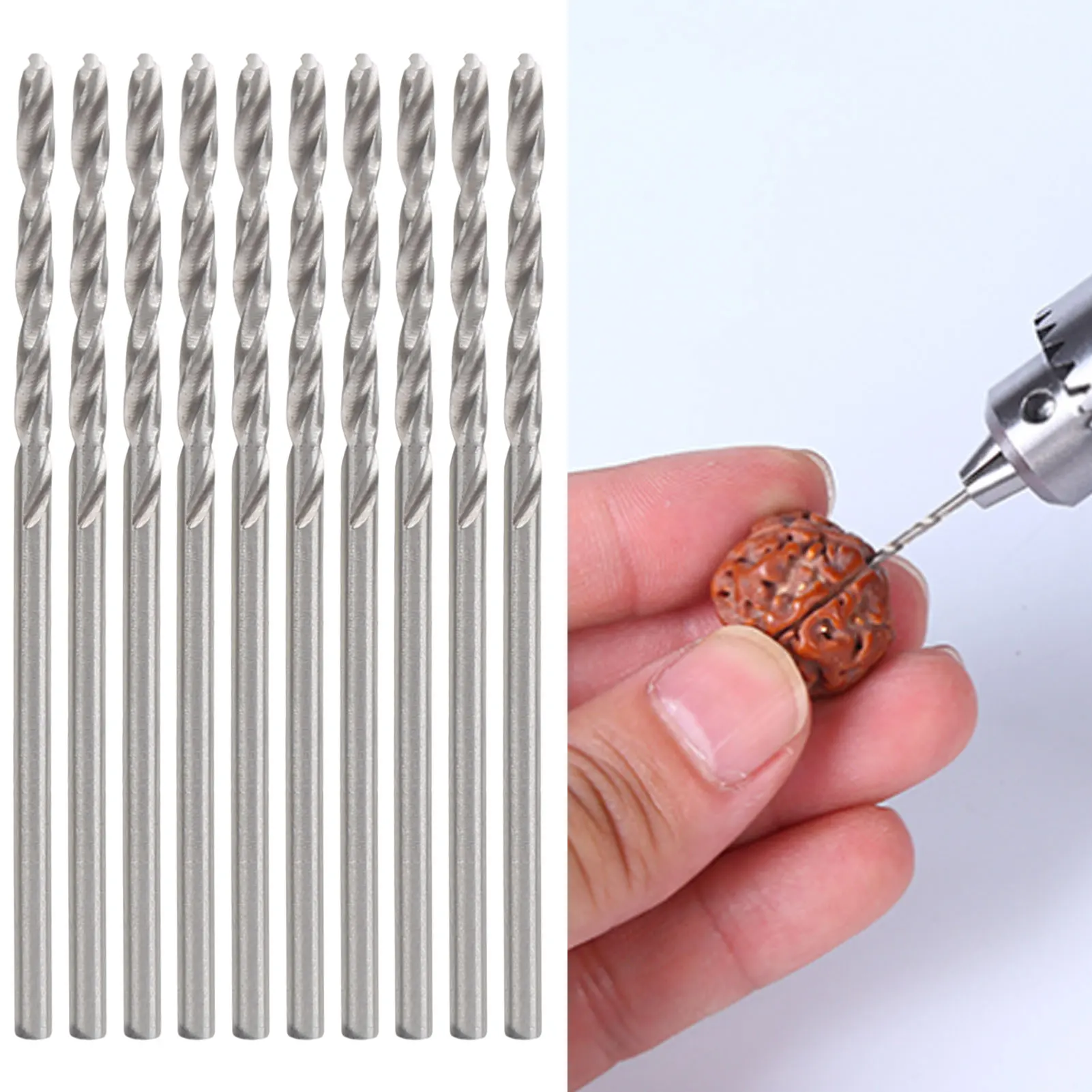 10Pcs Twist Drill Bit Small Straight Shank Pearl Drilling Machine Tools Hardware 1.75mm High Speed Steel Drill Bit