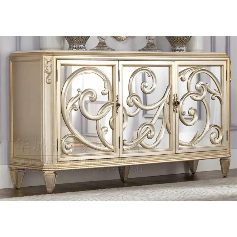 Customized Huayu Mirror Furniture, European and American Style Boutique Meal Edge Cabinet