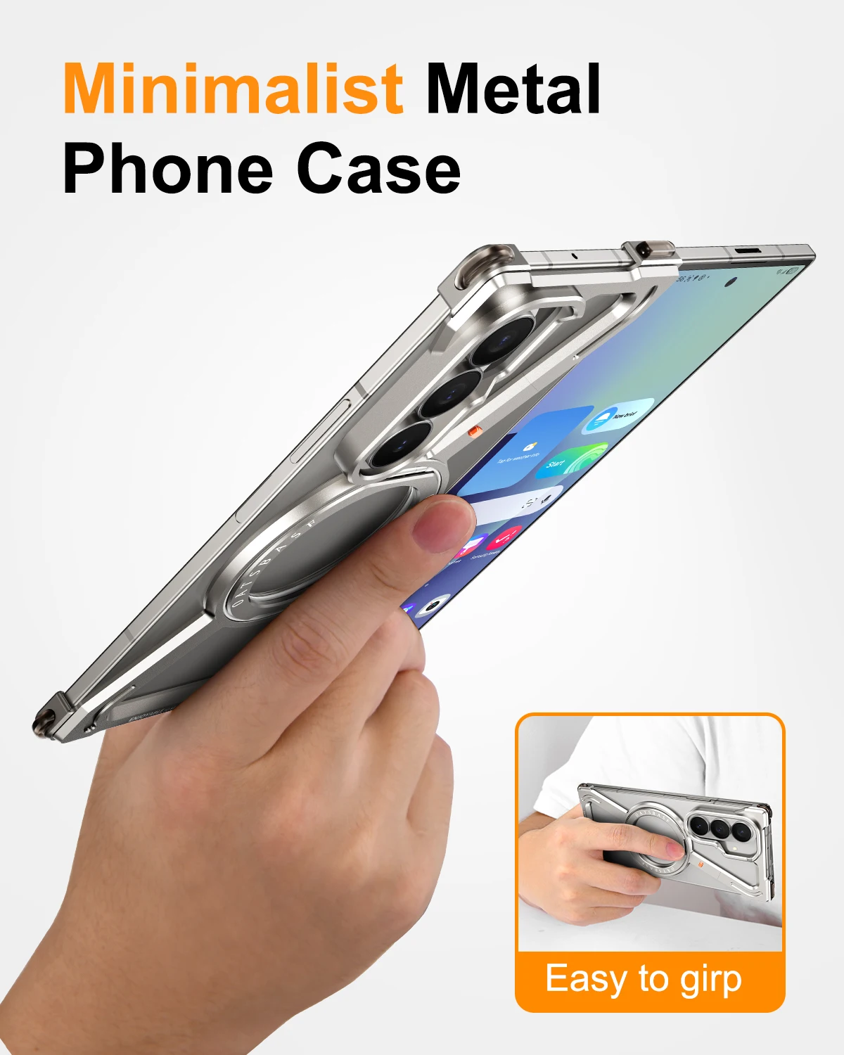 Eary for Samsung Galaxy Z Fold 8 7 6 5 Case for Magsafe 360Rotatable Magnetic Stand Metal Frameless Screen Protector Phone Cover