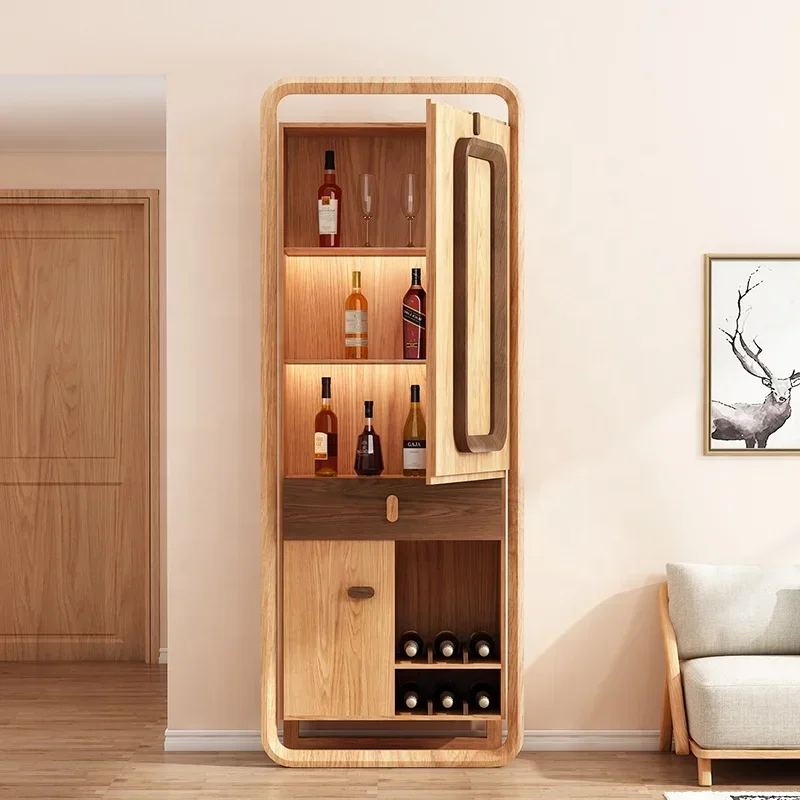 

#Wholesale Chinese Style Modern Wine Counter Storage Folding Wooden Bar Cabinet Living Room
