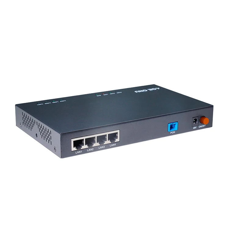 ZISA OP154P 4-Port PoE FTTX Solution with 4 Gigabit 4GE XPON ONUs Industrial POE ONU with External Power Supply