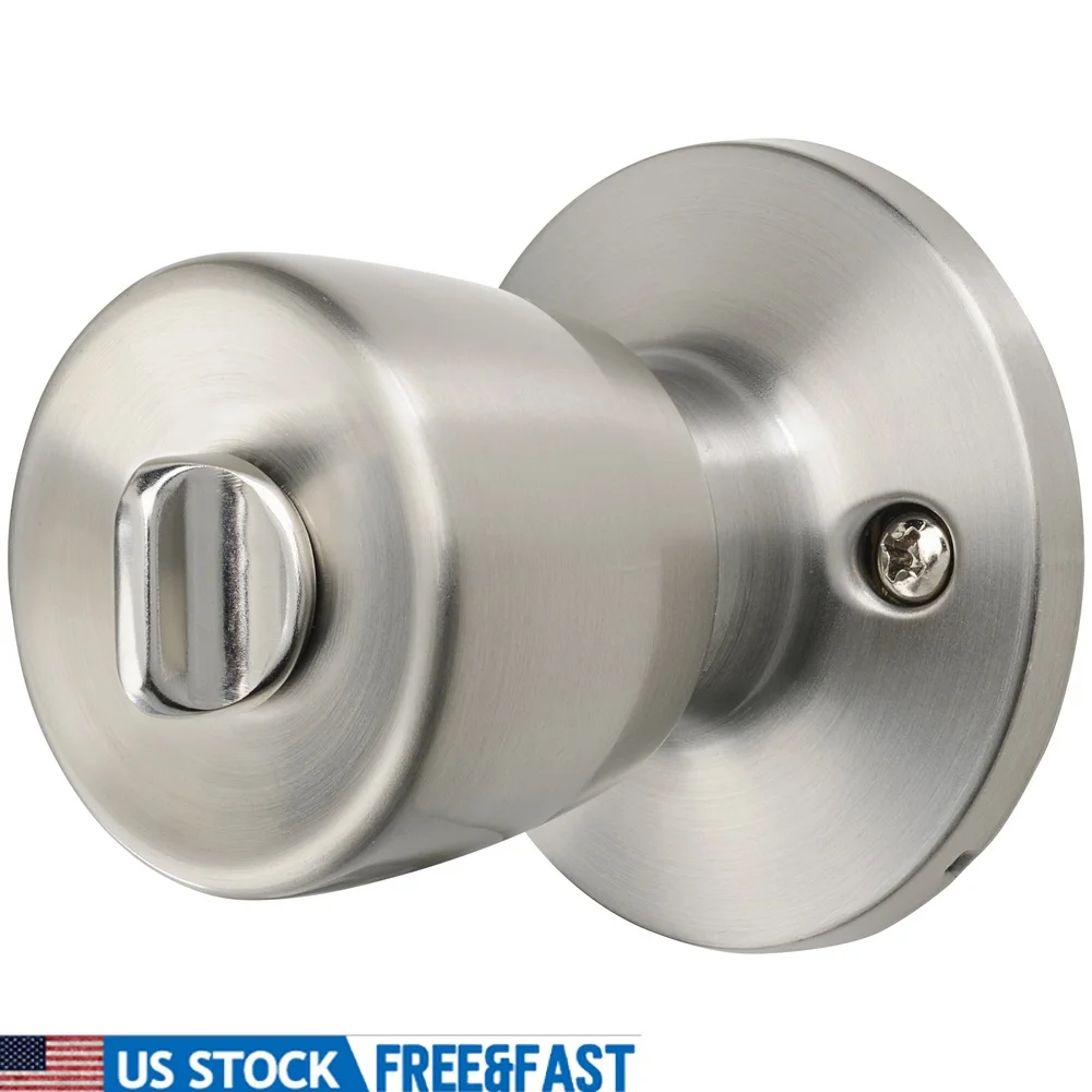 

Interior Privacy Doorknob Tulip Style Stainless Steel Easy Grip Adjustable Latch Reversible Bedroom Bathroom Classic Design