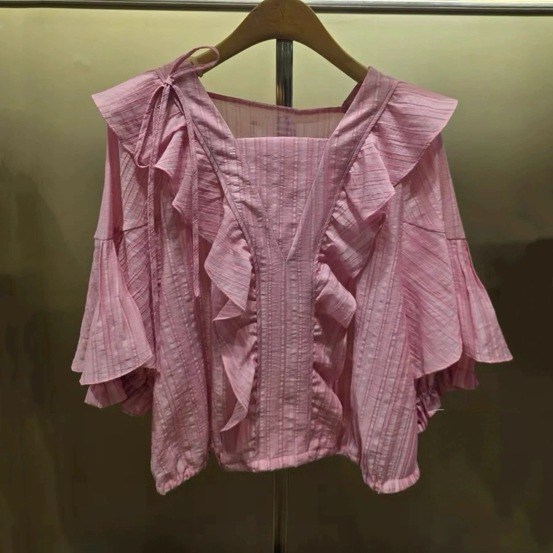 

Sweet Waist-Cinching Lemon Cheese Shirt Three Colors Fashionable Collar Versatile Women's Casual Style Spring 2026 Breathable...