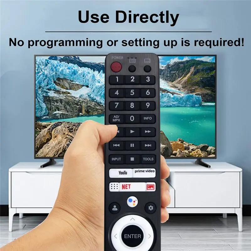 Y47A Replacement Voice Remote Control GB326WJNA for Sharp TV Models 2T-C32BE1T 4T-C75FV1U, Black
