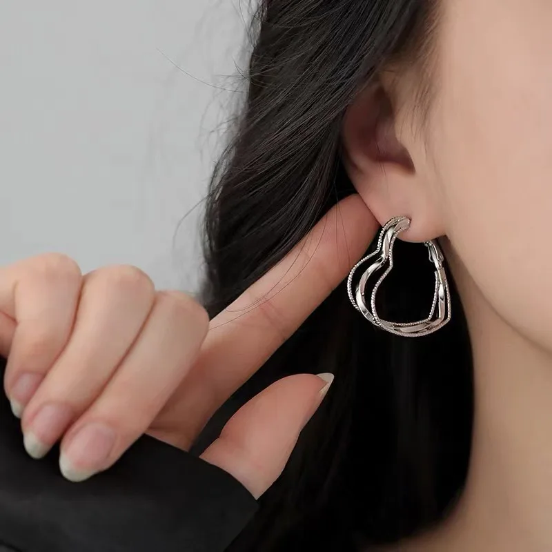 925 Sterling Silver Earrings for Women Geometric Sexy Girl Fashion Trendy Jewelry Gift Party Flower Wedding pendientes