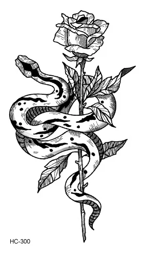 Waterproof Temporary Tattoo sticker Cobra snake totem flash tatto Water Transfer fake tatoo for man woman 10.5*6cm