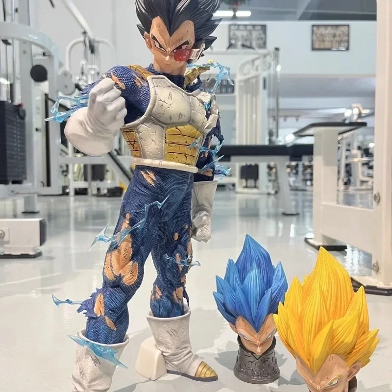 Bandai Animation Dragon Ball Son-Goku LX Vegeta Three-headed Carving Action Figure Toys Model Indoor Decoration Birthday Gifts