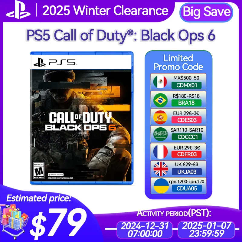 Sony PlayStation 5 PS5 Call of Duty: Black Ops 6 Game Deals for Platform PlayStation5 PS5 CD-version Game Consoles