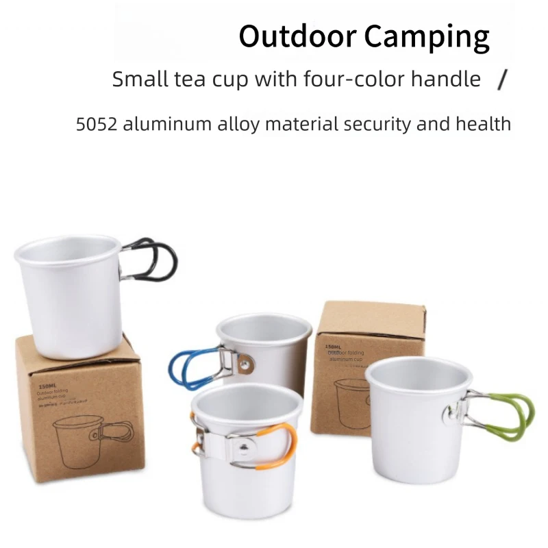 

Outdoor foldable aluminum alloy small tea cup for camping, barbecue, sake cup, picnic water cup, coffee cup, self-driving travel