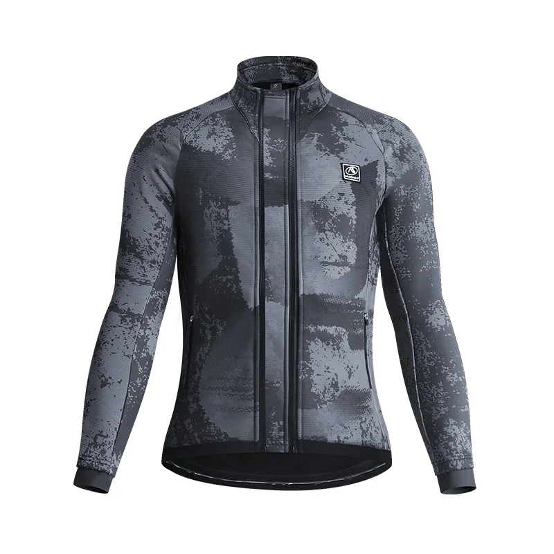 NUCKILY Men Women Thermal Fleece Cycling Jacket 8-18℃ Winter Windproof Long Sleeve Cycling Jersey SBS Full Zipper Reflectiv