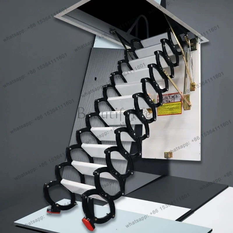 automatic electric loft retractable staircase household folding invisible finished product small apartment retractable