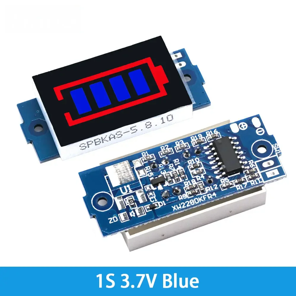 Single 3.7V Lithium Battery Capacity Indicator Module 4.2V Display 1-8S 1S/2S/3S/4S Electric Vehicle Battery Power Tester Li-ion