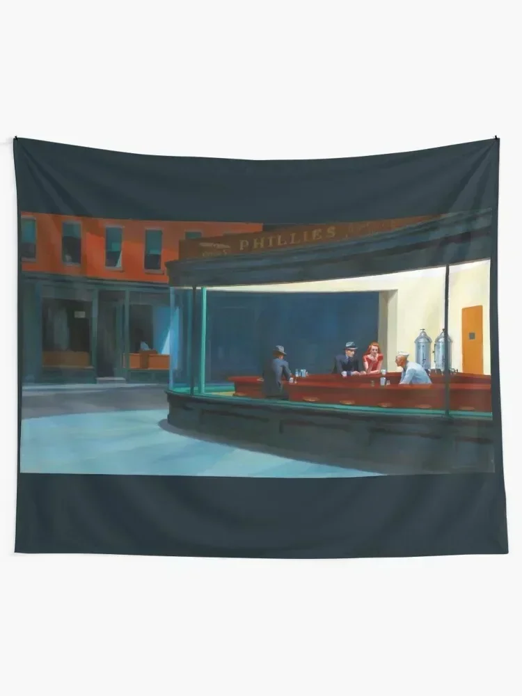 Nighthawks by Edward Hopper (1942) Tapestry Home Decorations Room Decorations Aesthetics Decorative Wall Murals Tapestry